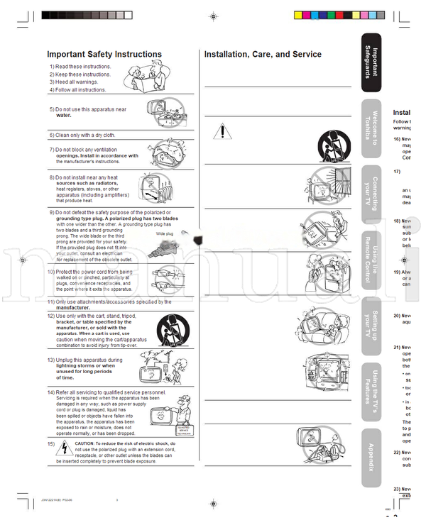 Toshiba 27AFX55 (32 pages) TV Operating Manual