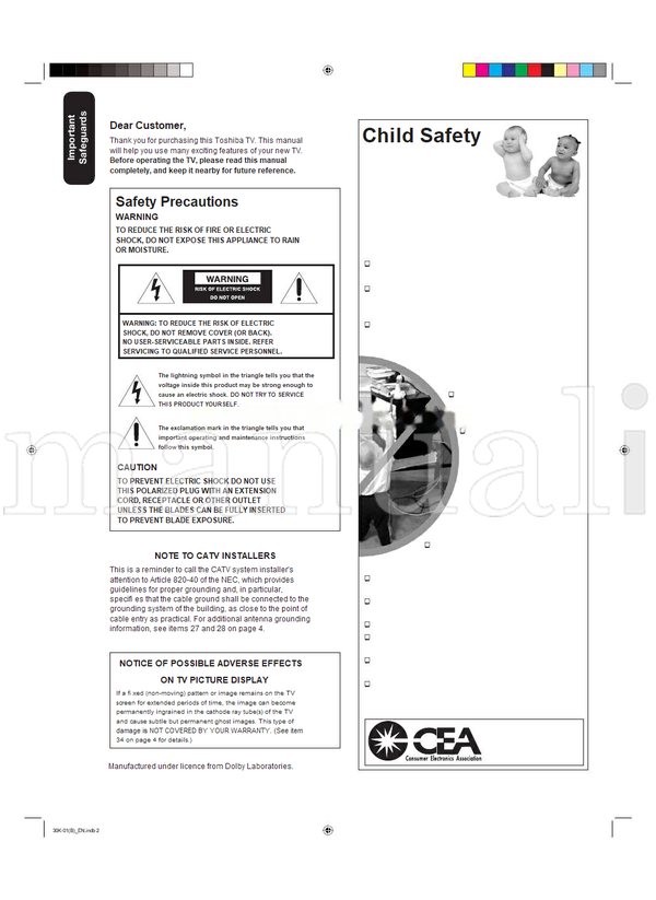 Toshiba 27D47 32D47 164044 (30 pages) TV Operating Manual