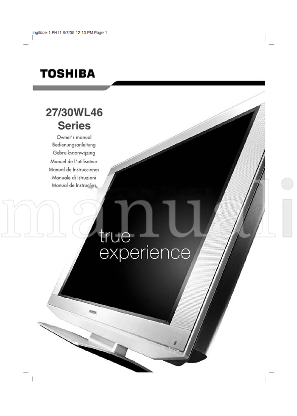 Toshiba 27WL46 Series (29 pages) TV Operating Manual