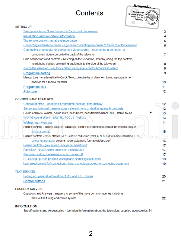 Toshiba 37WL56 (24 pages) TV Operating Manual
