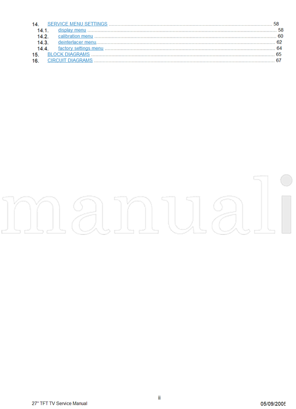 Toshiba 27WLT56B (84 pages) TV Service Manual