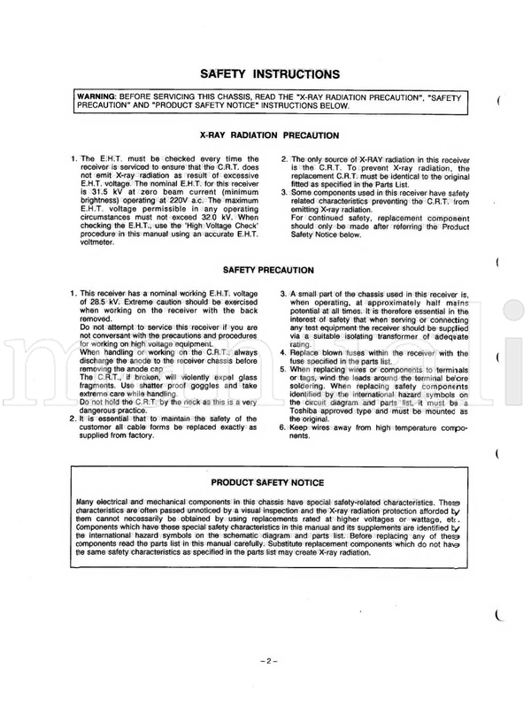 Toshiba 2857DD (54 pages) TV Service Manual