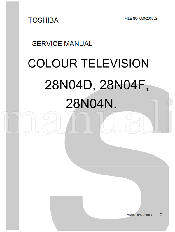 Toshiba 050-200002 28N04D 28N04F (70 pages) TV Service Manual