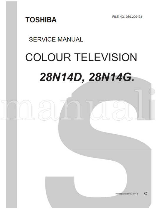 Toshiba 050-200131 28N14D (75 pages) TV Service Manual