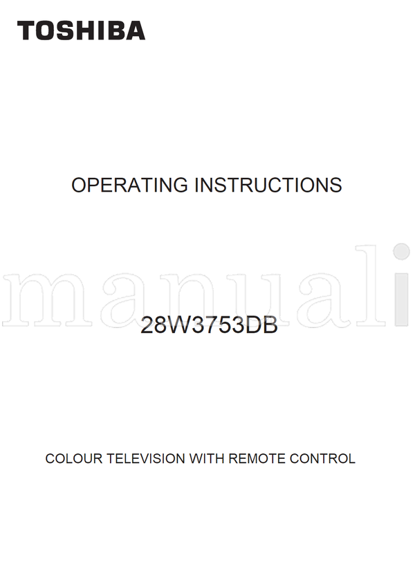 Toshiba 28W3753DB (36 pages) TV Operating Manual