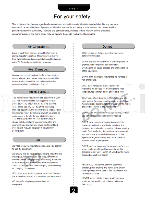Toshiba 40PW13 28Z07B 32Z17B (28 pages) TV Operating Manual