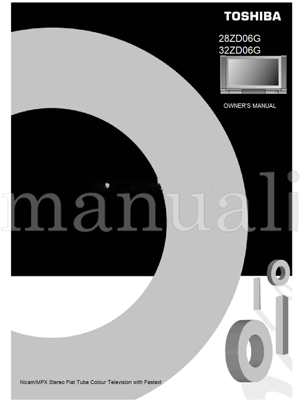 Toshiba 28ZD06G 32ZD06G (24 pages) TV Operating Manual