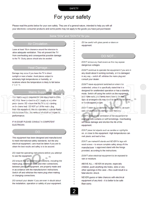 Toshiba 28ZD06G 32ZD06G (24 pages) TV Operating Manual
