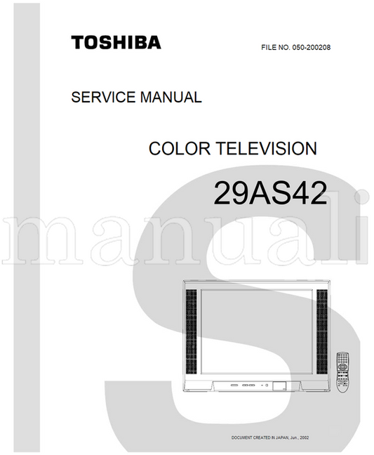 Toshiba 050-200208 29AS42 (39 pages) TV Service Manual