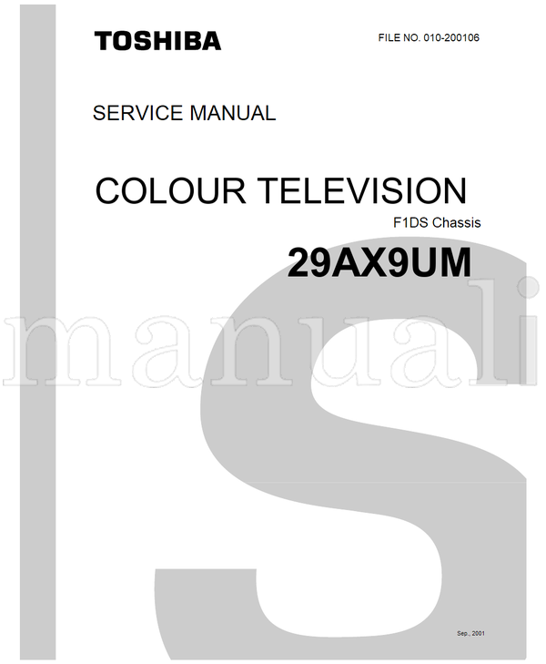 Toshiba 010-200106 29AX9UM (97 pages) TV Service Manual