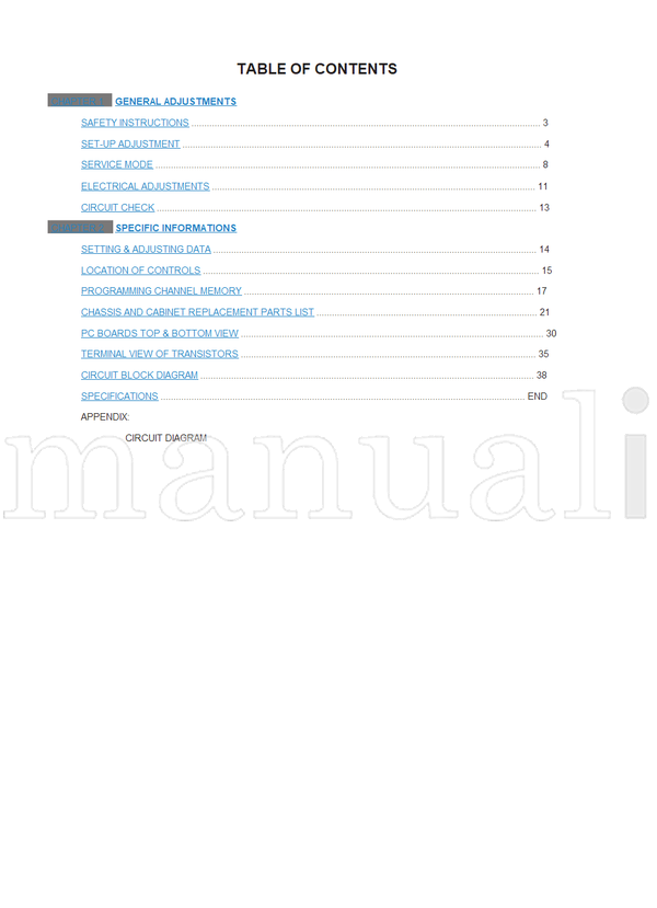 Toshiba 29CJZ6DR 29JZ6DA 29JZ6DE 29JZ6SH 060-200436 (52 pages) TV Service Manual