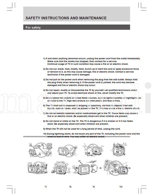 Toshiba 29CZ5DE 29CZ6DA 29CZ6TES 23566823 (20 pages) TV Operating Manual