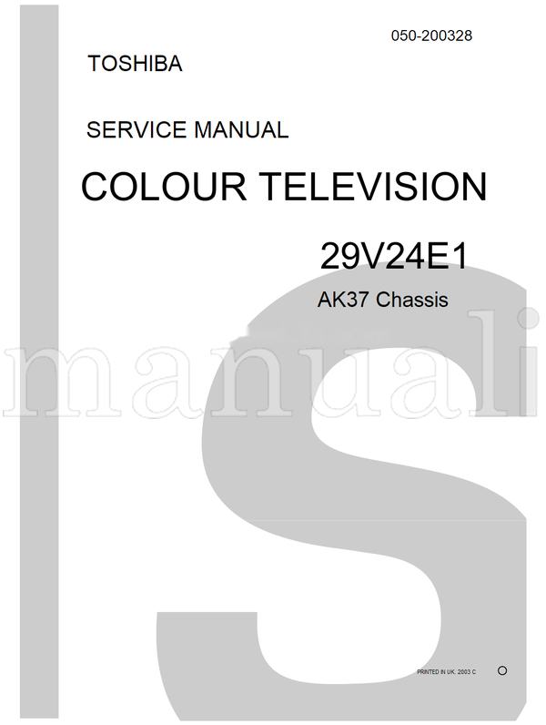Toshiba 050-200328 29V24E1 (102 pages) TV Service Manual