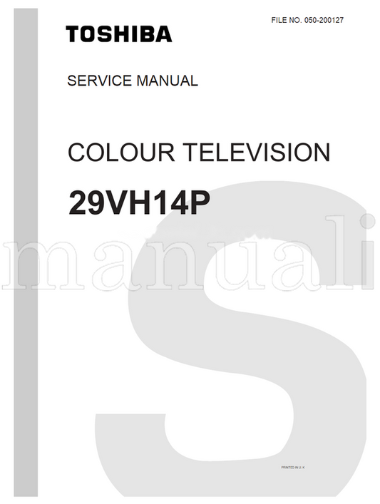 Toshiba 050-200127 29VH14P (70 pages) TV Service Manual