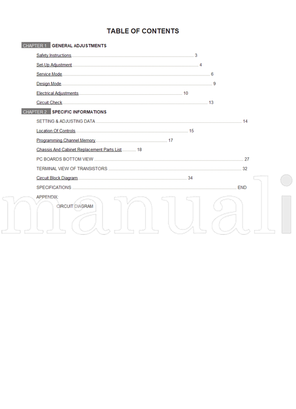 Toshiba 060-200210 29VZ6DE 29VZ6DA 29VZ6SH (47 pages) TV Service Manual