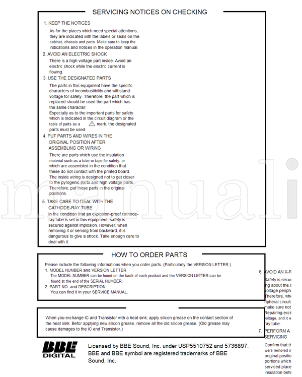 Toshiba 050-200542GR 30HF86C (68 pages) TV Service Manual