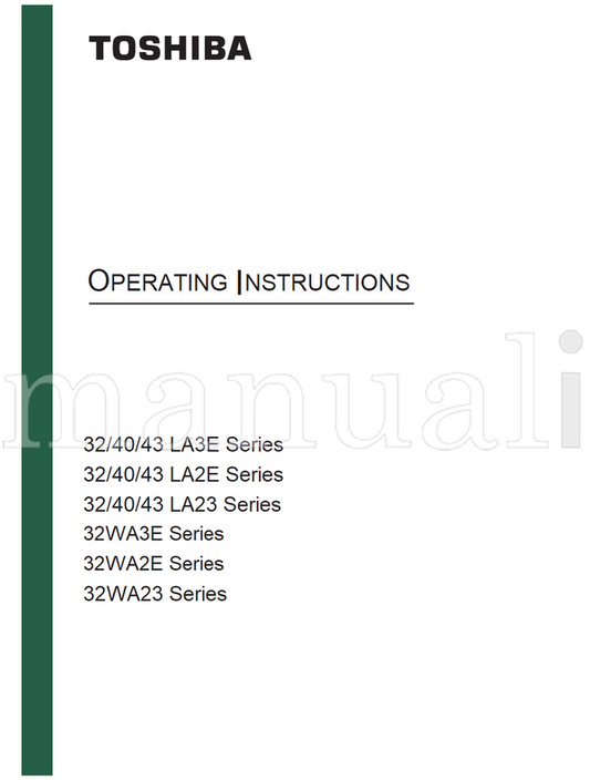 Toshiba 32WA3E 32WA2E 32WA23 (41 pages) TV Operating Manual