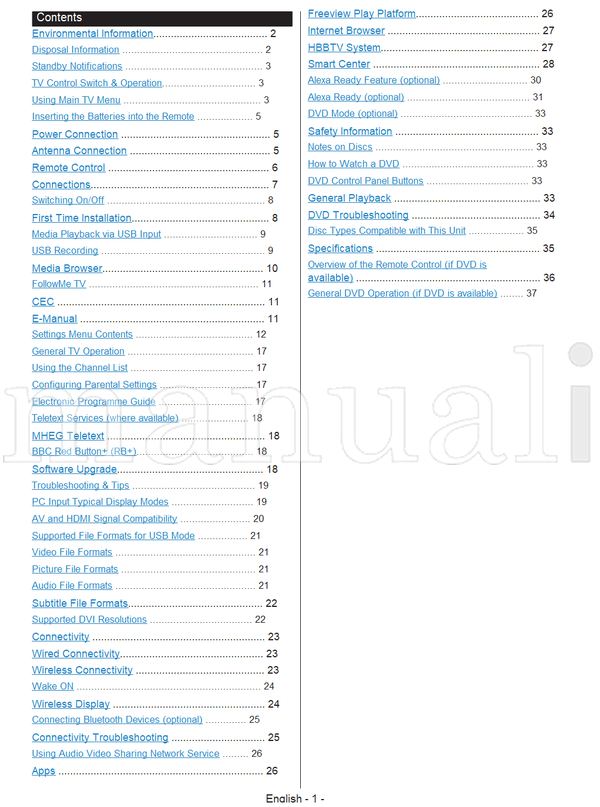 Toshiba 32 LK3A Series (38 pages) TV Operating Manual