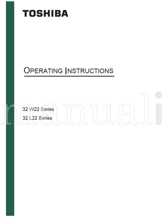 Toshiba 32 W22 Series (44 pages) TV Operating Manual