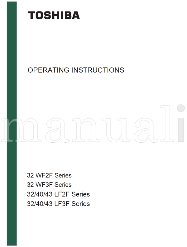 Toshiba 32 WF2F Series (29 pages) TV Operating Manual