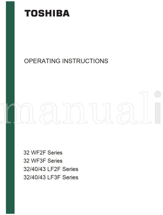 Toshiba 32 WF2F Series (29 pages) TV Operating Manual