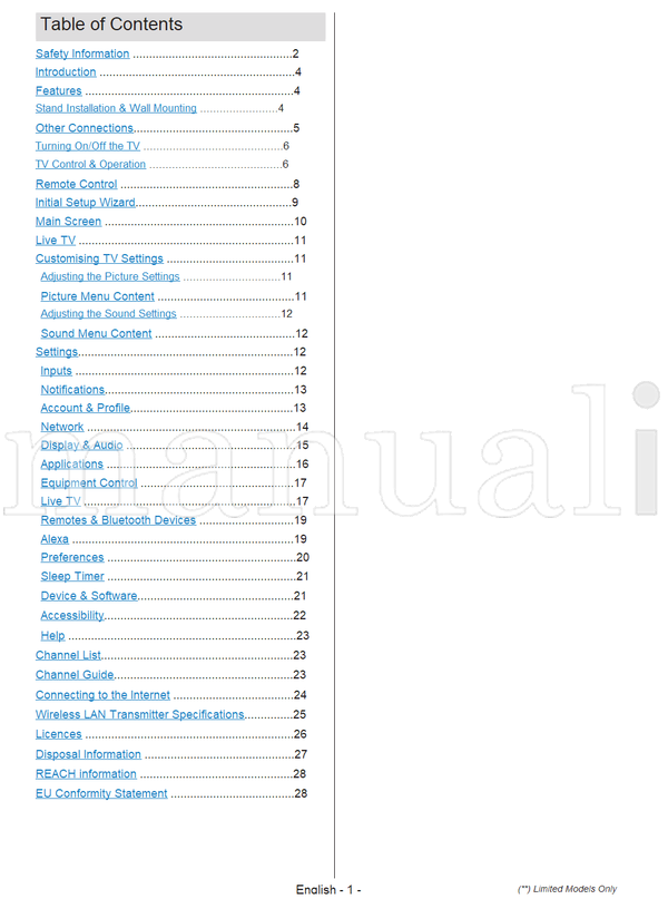 Toshiba 32 WF2F Series (29 pages) TV Operating Manual