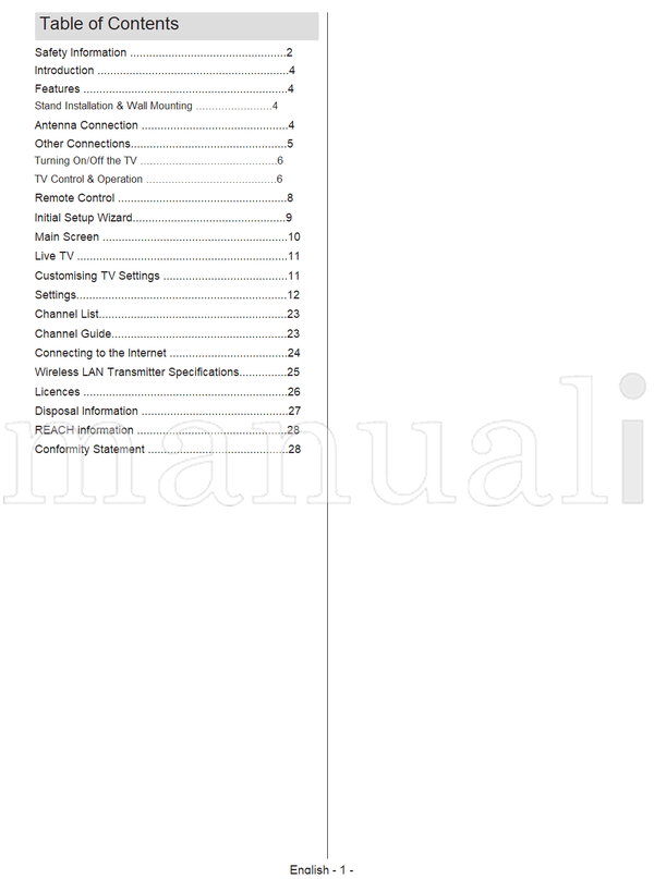 Toshiba 32 WF3F Series (29 pages) TV Operating Manual