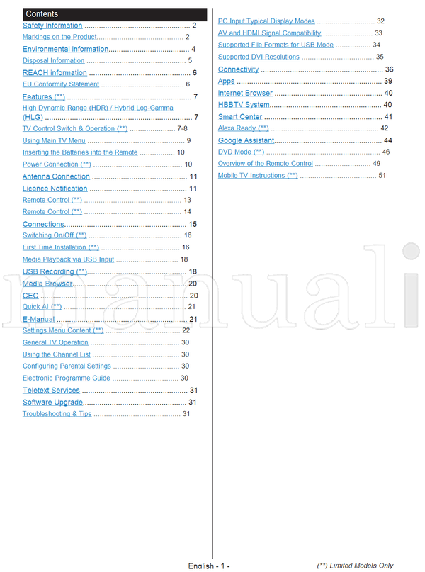 Toshiba WK3C64DAA (52 pages) TV Operating Manual