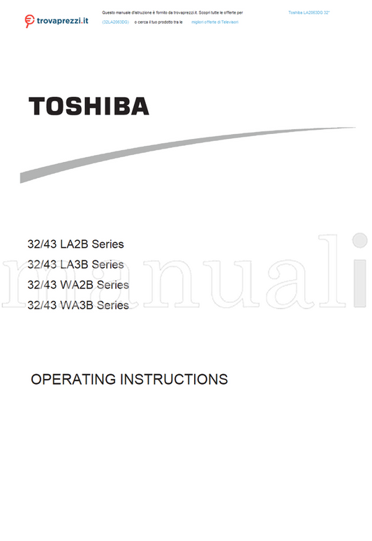 Toshiba LA2063DG (35 pages) TV Operating Manual