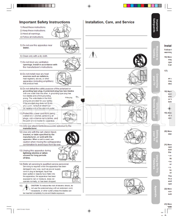 Toshiba 32A15 (36 pages) TV Operating Manual