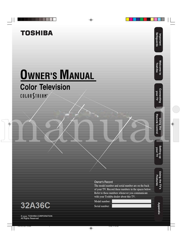 Toshiba 32A36C (64 pages) TV Operating Manual