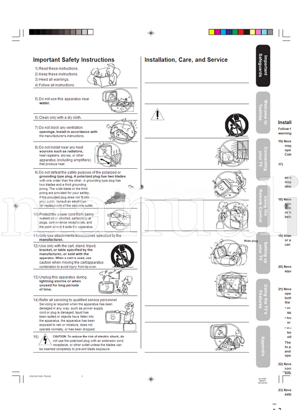 Toshiba 32A36C (64 pages) TV Operating Manual