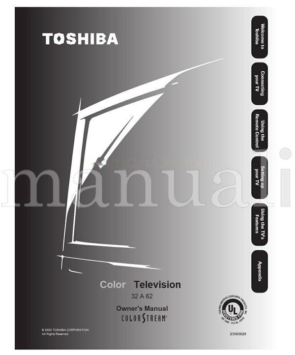 Toshiba 23565629 (41 pages) TV Operating Manual