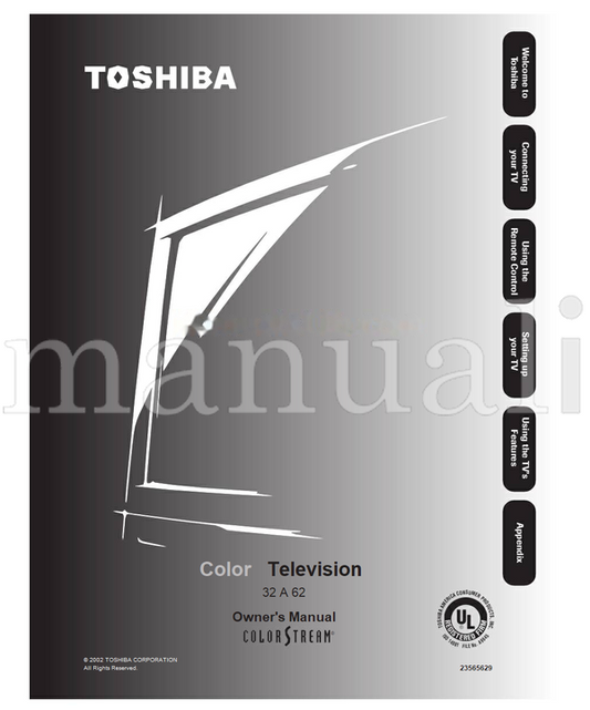 Toshiba 23565629 (41 pages) TV Operating Manual