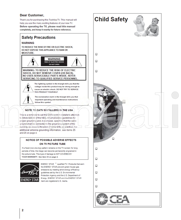 Toshiba 32AF14 23566351 (48 pages) TV Operating Manual