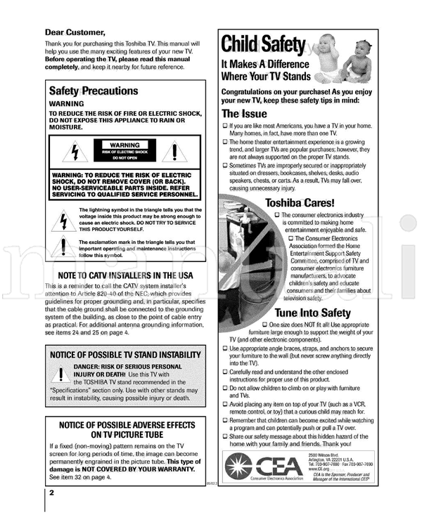 Toshiba 32AFX62 (53 pages) TV Operating Manual
