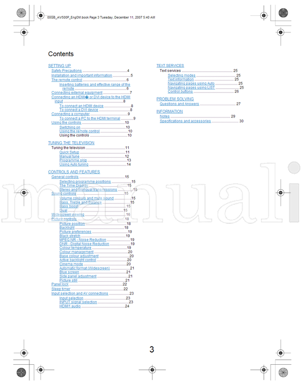 Toshiba AV50* (32 pages) TV Operating Manual