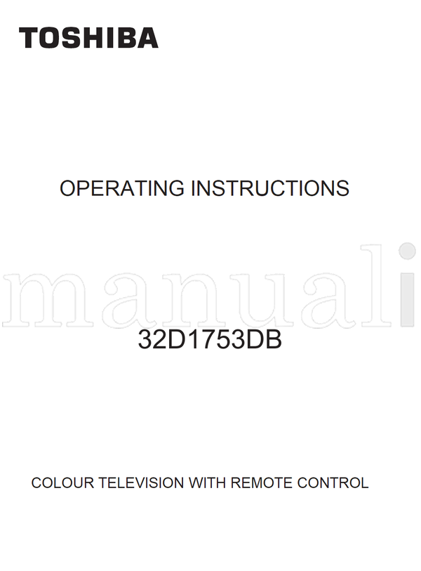 Toshiba 32D1753DB (34 pages) TV Operating Manual