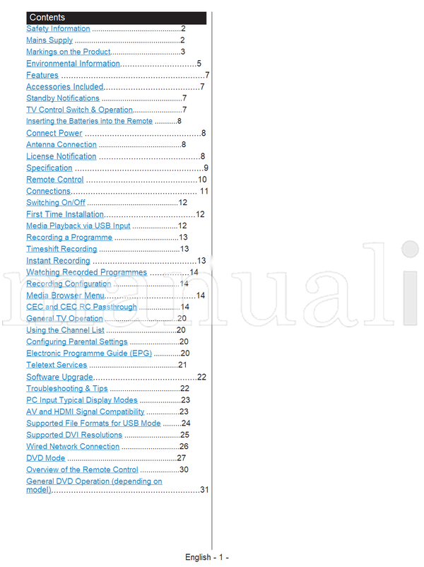 Toshiba 32D1753DB (34 pages) TV Operating Manual