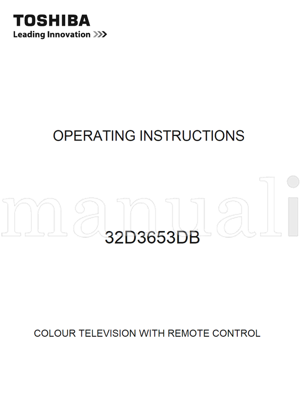 Toshiba 32D3653DB (16 pages) TV Operating Manual