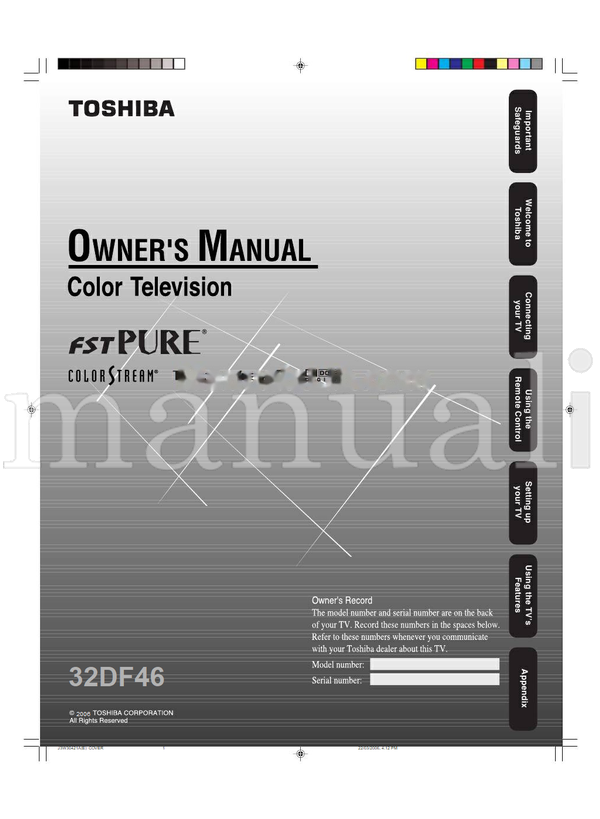 Toshiba 32DF46 (76 pages) TV Operating Manual