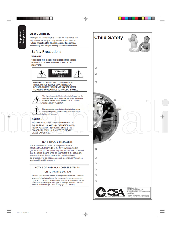 Toshiba 32DF46 (76 pages) TV Operating Manual