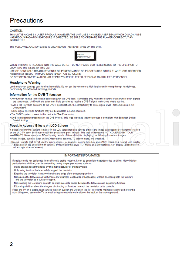 Toshiba 32DV700A (88 pages) TV/DVD Combo Operating Manual