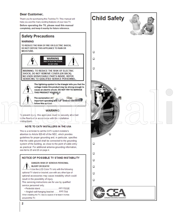 Toshiba 32HL83 (66 pages) TV Operating Manual