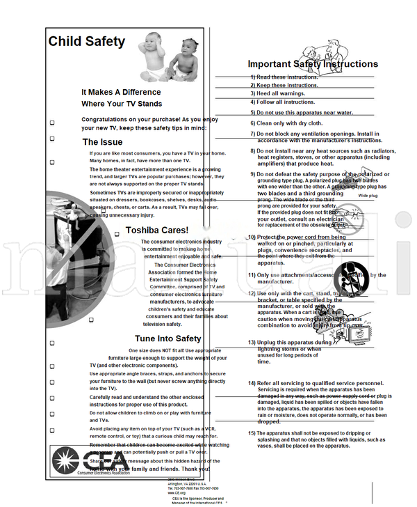 Toshiba 32HLX84 (68 pages) TV Operating Manual