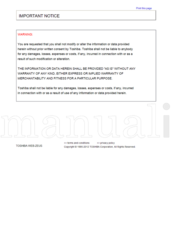 Toshiba 1995-2012 (67 pages) TV Service Manual