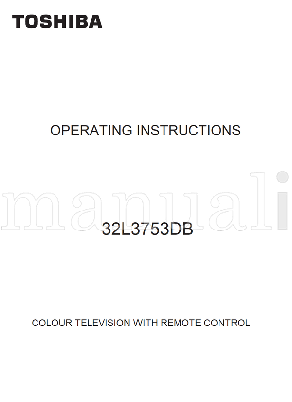 Toshiba 32L3753DB (37 pages) TV Operating Manual