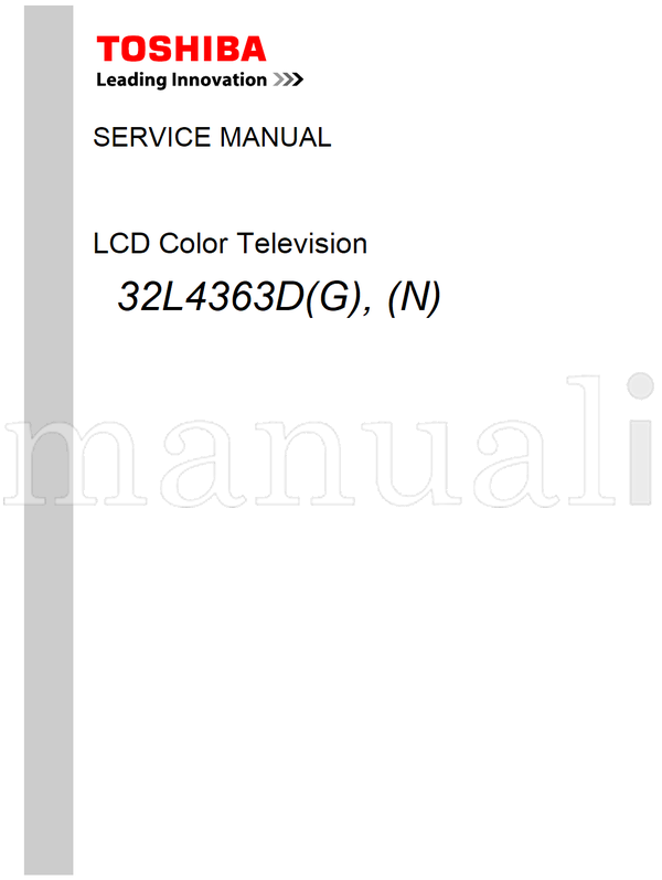 Toshiba 32L4363D (110 pages) TV Service Manual