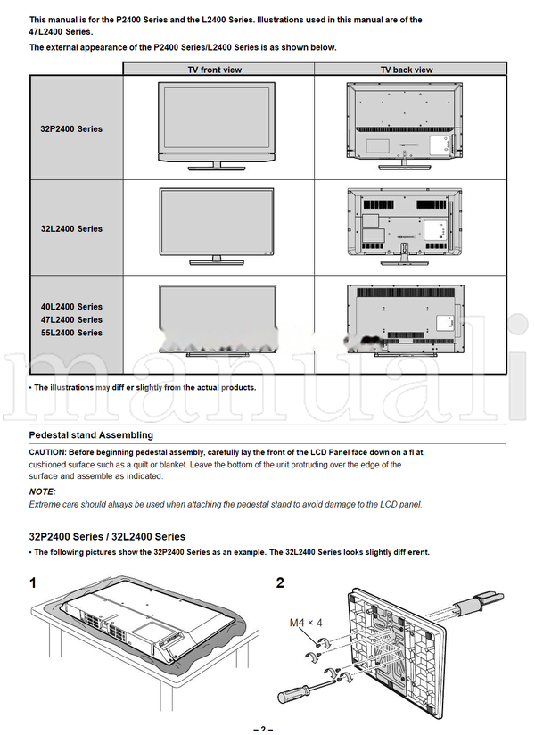 Toshiba 32P2400 32L2400 40L2400 47L2400 55L2400 (32 pages) TV Operating Manual