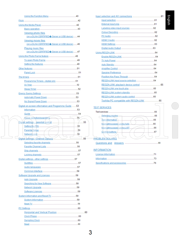 Toshiba RL85* (76 pages) TV Operating Manual